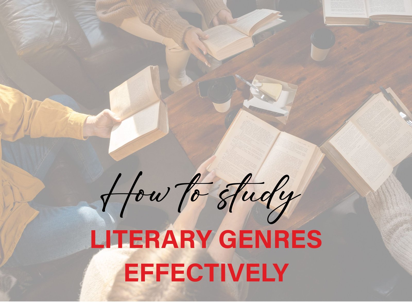 Stack of books labeled fiction, poetry, drama, and nonfiction symbolizing different literary genres