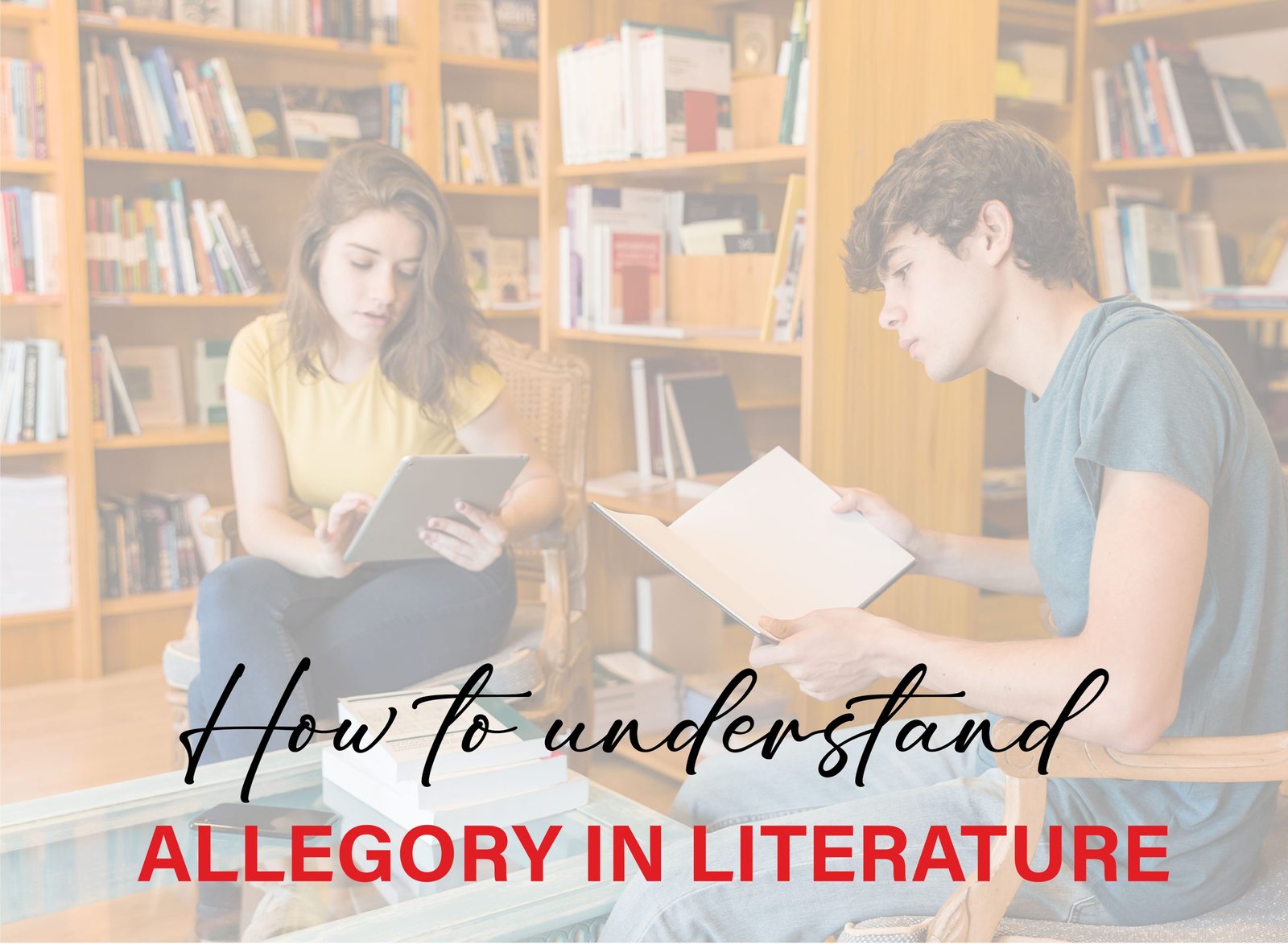 Open book with symbolic illustrations representing deeper allegorical meanings in literature