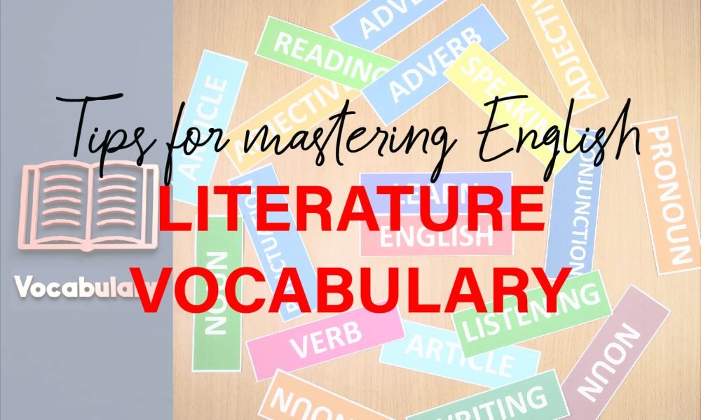 Open book with highlighted literary terms to illustrate tips for mastering English literature vocabulary