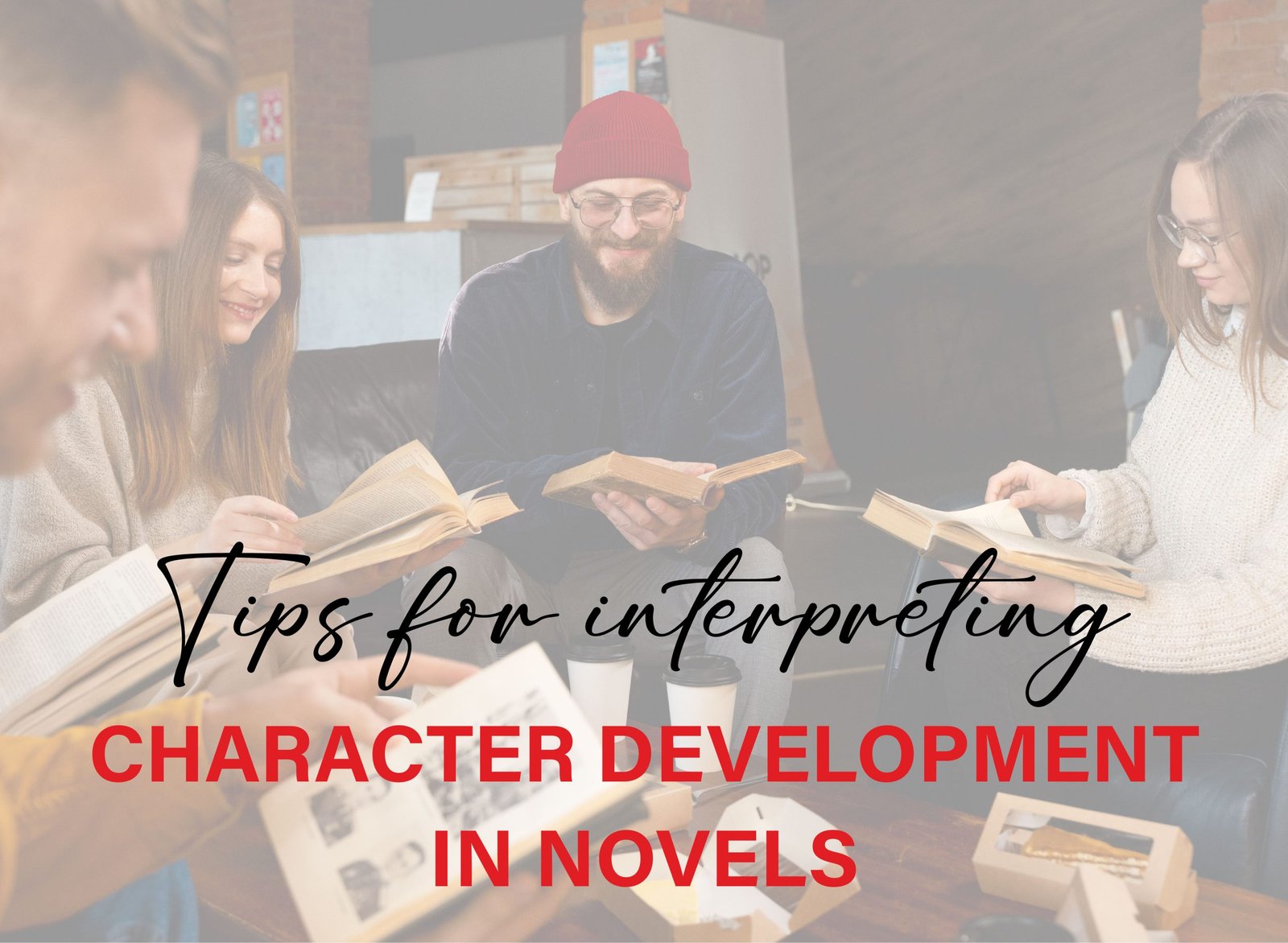 Open book with highlighted passages and symbolic imagery representing literary analysis