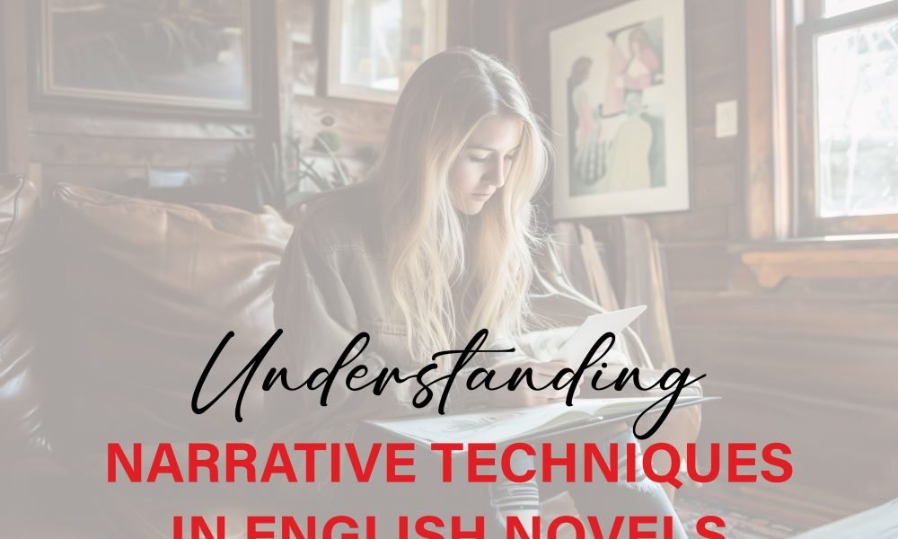 Open novel with reader’s notes analyzing narrative techniques like voice, perspective, and tone